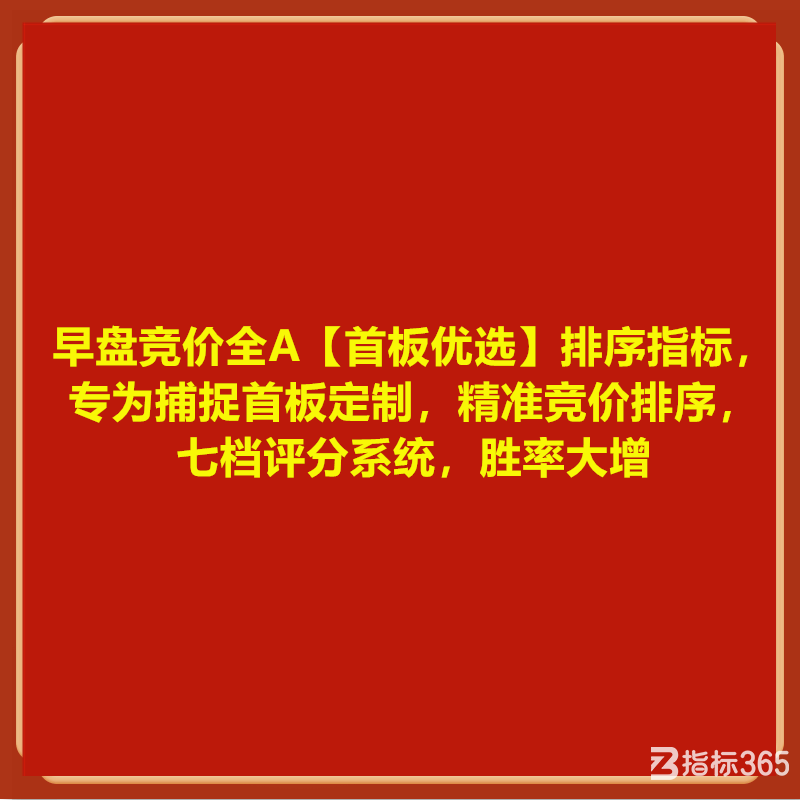 早盘竞价全A【首板优选】排序指标，专为捕捉首板定制，精准竞价排序，七档评分系统，.png